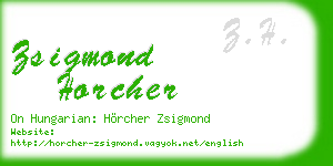 zsigmond horcher business card